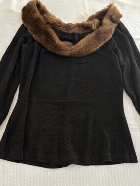 Dressy Cocktail Skirt and Top Trimmed in Faux Fur
